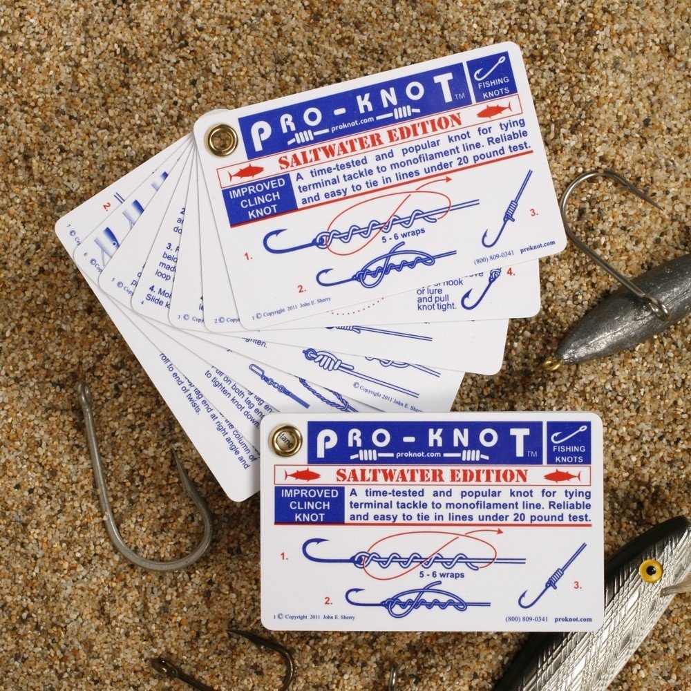 Pro-Knot Saltwater Fishing Knots - Waterproof Plastic Knot Cards